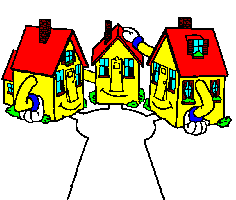 Block Watch logo consisting of three houses