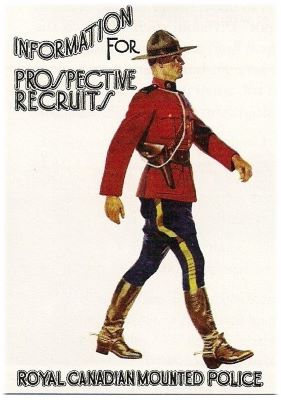 5.&#9;RCMP poster from 1950s, with Information for Prospective Recruits written in English