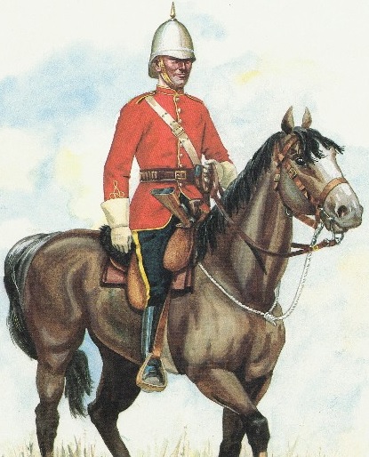 The uniform of the NWMP borrowed many features from British military traditions, including a white helmet. 
