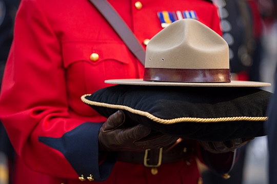 Apart from the red tunic, the Stetson hat is an equally defining element of the RCMP’s ceremonial uniform. 