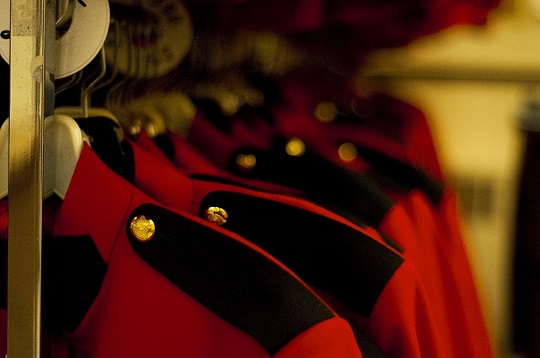 The unmistakable, and internationally recognizable elements of the Royal Canadian Mountain Police (RCMP) uniform.